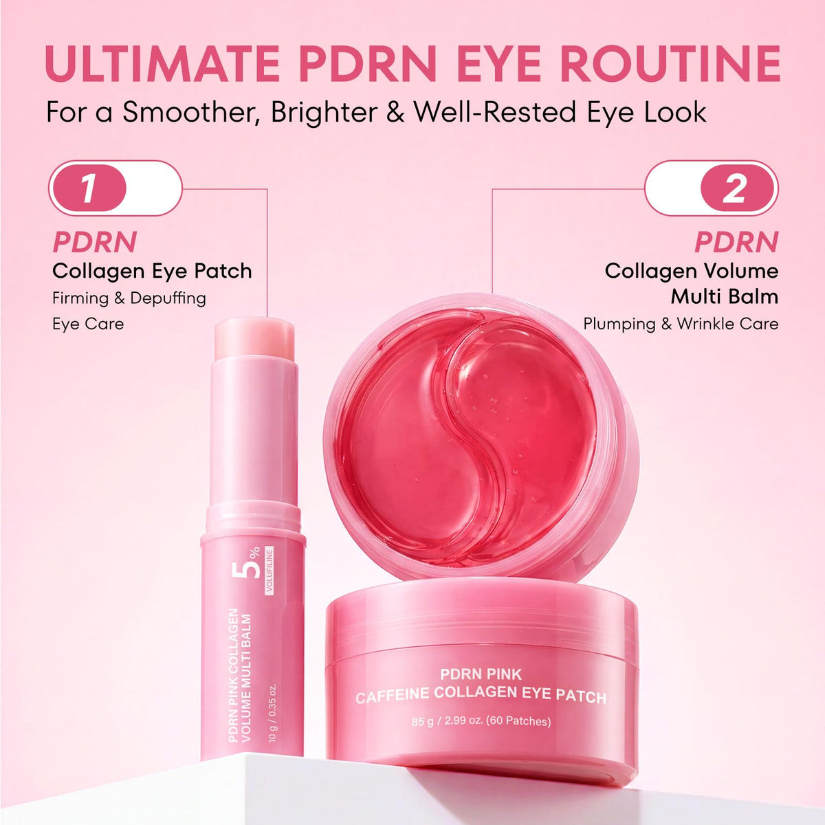 Johohula PDRN Hydrogel Eye Patches applied on eyes