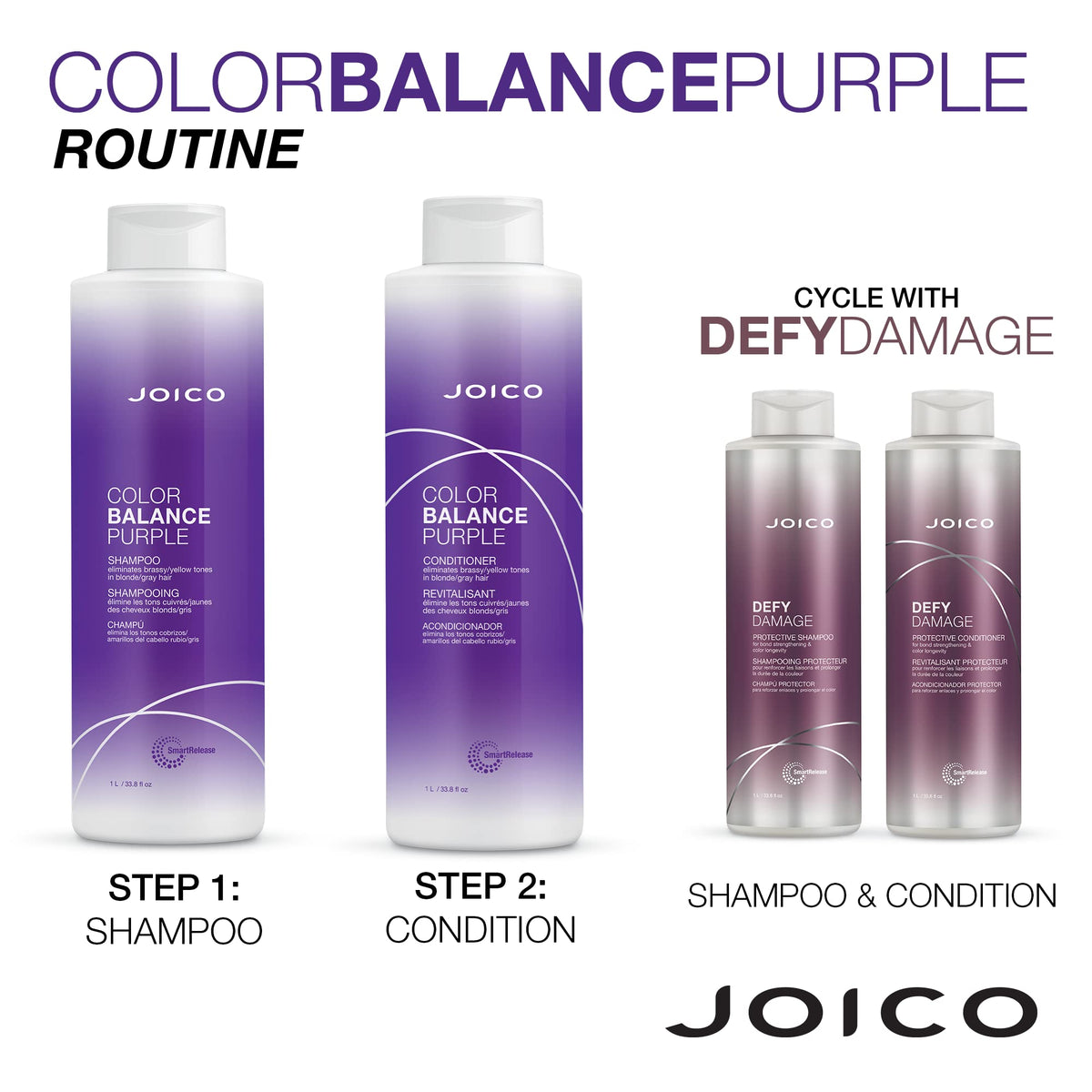 Joico Color Balance Purple Conditioner bottle close-up