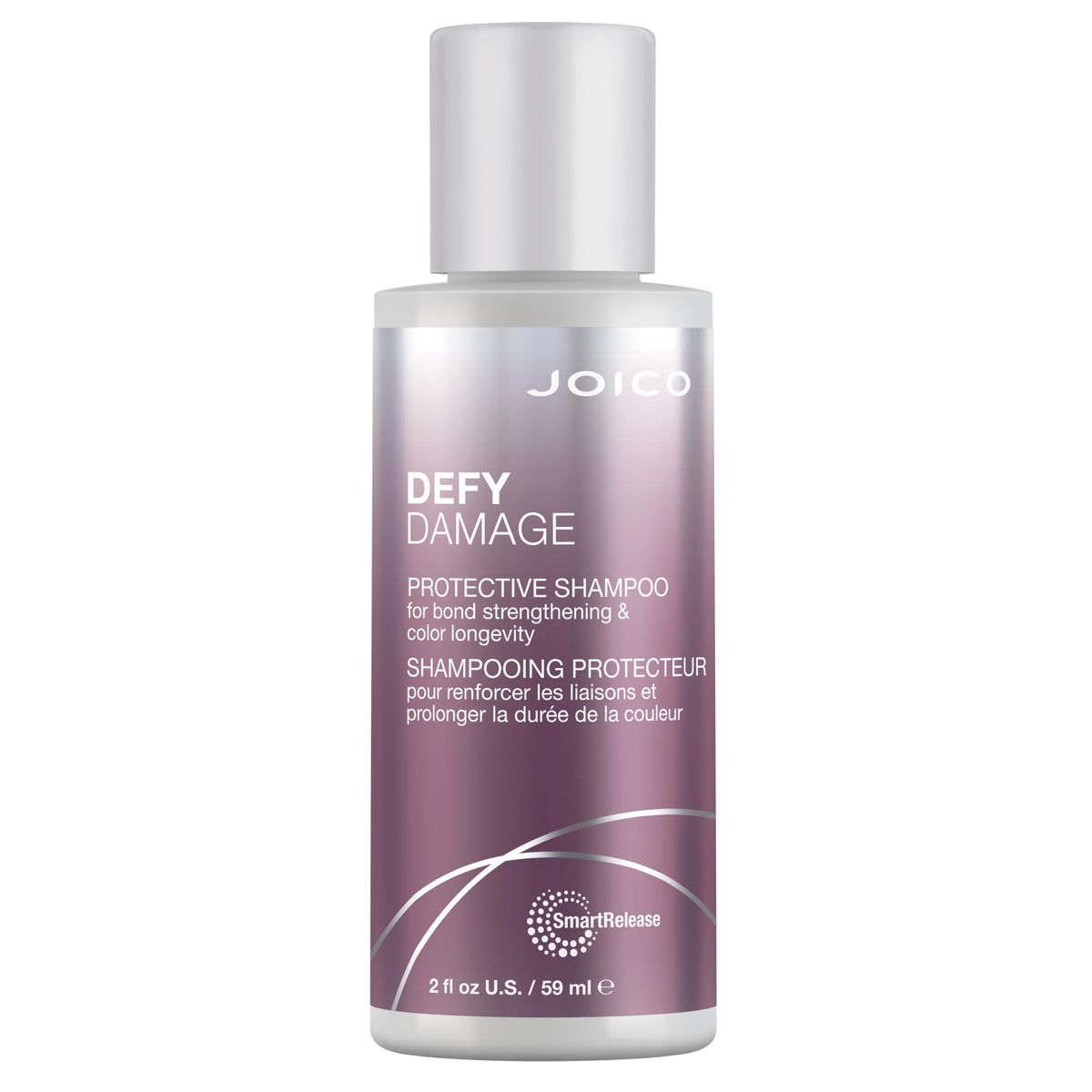 Joico Defy Damage Shampoo with ingredients displayed