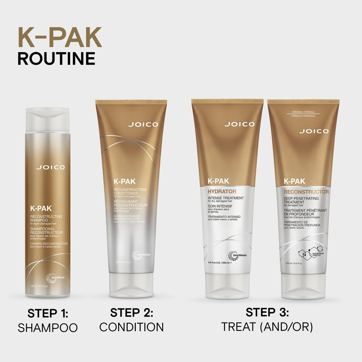 Joico K-PAK Reconstructor application on hair strand