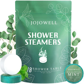JoJowell 18-pack shower steamers eucalyptus and mint front view