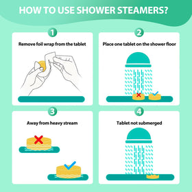 JoJowell Eucalyptus & Mint Shower Steamers in use during a shower