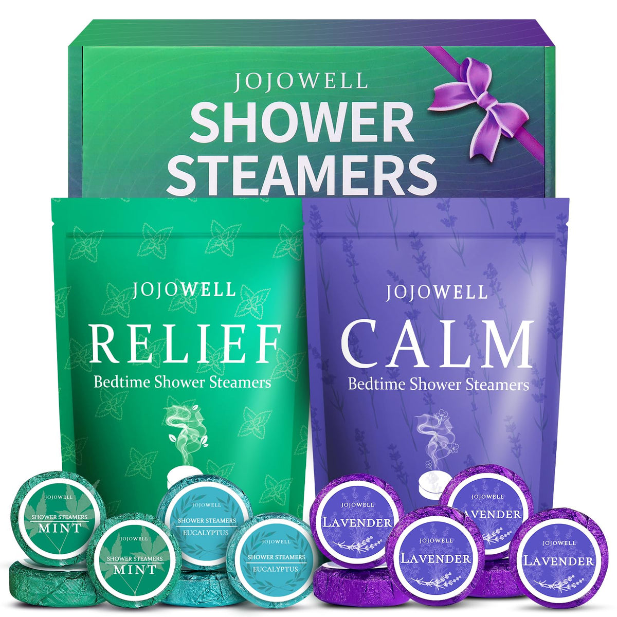 JoJowell Shower Steamers 12 Pack gift set front view