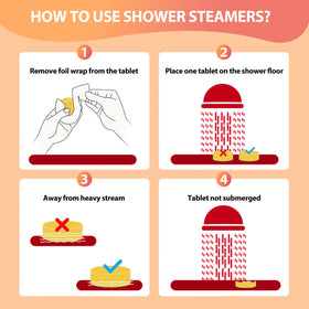 JoJowell Shower Steamers citrus scent in a relaxing shower setting