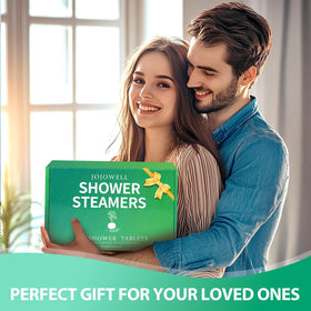JoJowell shower steamers displayed in a bathroom setting