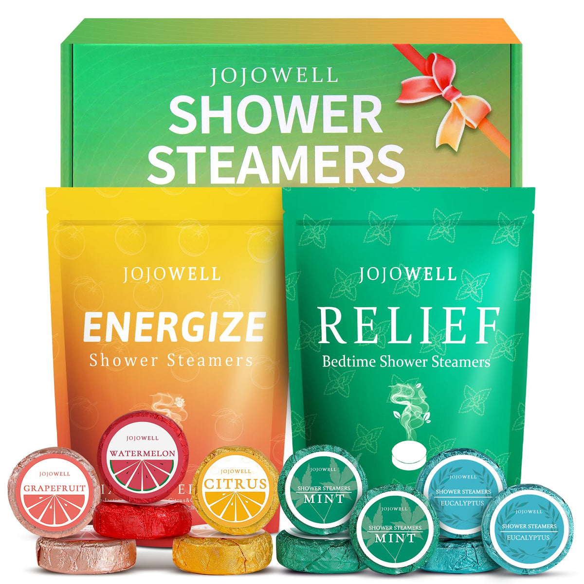 JoJowell Shower Steamers Gift Set 12 pack with various scents
