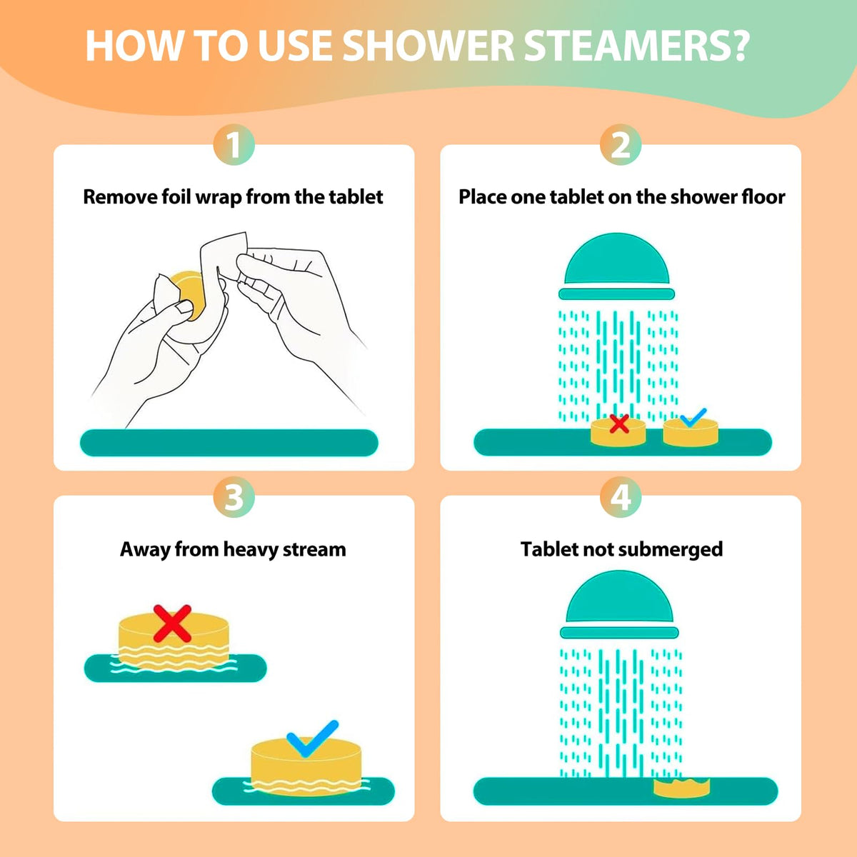JoJowell shower steamers in citrus scent with essential oils