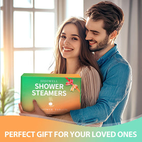 JoJowell shower steamers in grapefruit scent on bathroom floor
