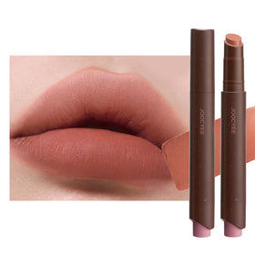 Joocyee Velvet Rouge Matte Lipstick Pencil in red brown shade, front view
