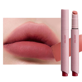 Joocyee Velvet Rouge Matte Lipstick Pencil in warm red pink shade front view