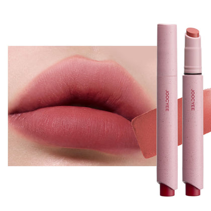 Joocyee Velvet Rouge Matte Lipstick Pencil in warm red pink shade front view