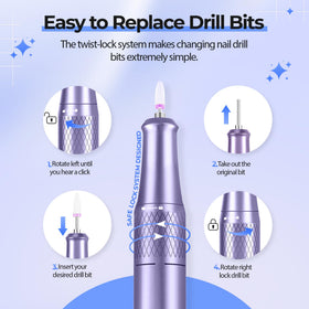 JOSGLOI Nail Drill E-File side view with speed knob
