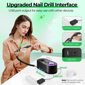JOSGLOI Nail Drill in use on nails at a manicure station