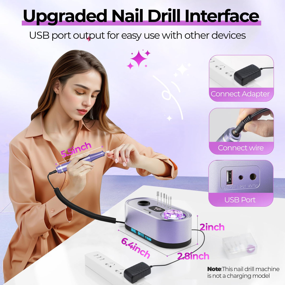 JOSGLOI Nail Drill kit with various drill bits