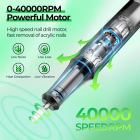 JOSGLOI Nail Drill showing USB port and speed knob
