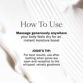 Josie Maran Whipped Body Butter application on skin