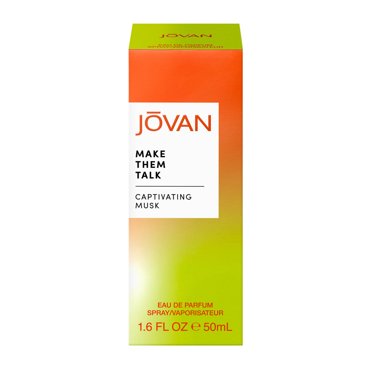 Jovan Make Them Talk Eau de Parfum bottle with background
