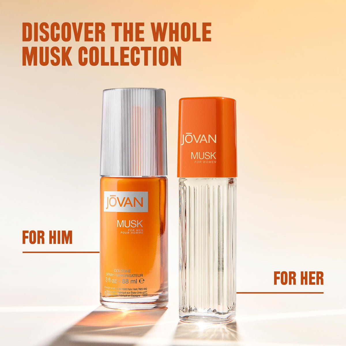 Jovan Musk for Women Eau de Cologne bottle top view