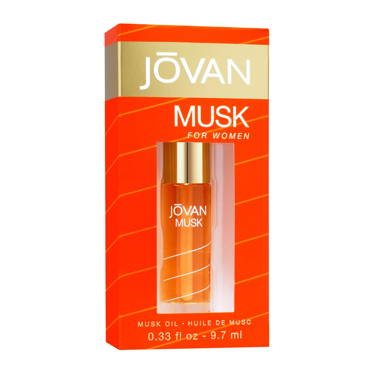 Jovan Musk Perfume Oil bottle with golden hue