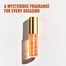 Jovan Musk Perfume Oil with floral background