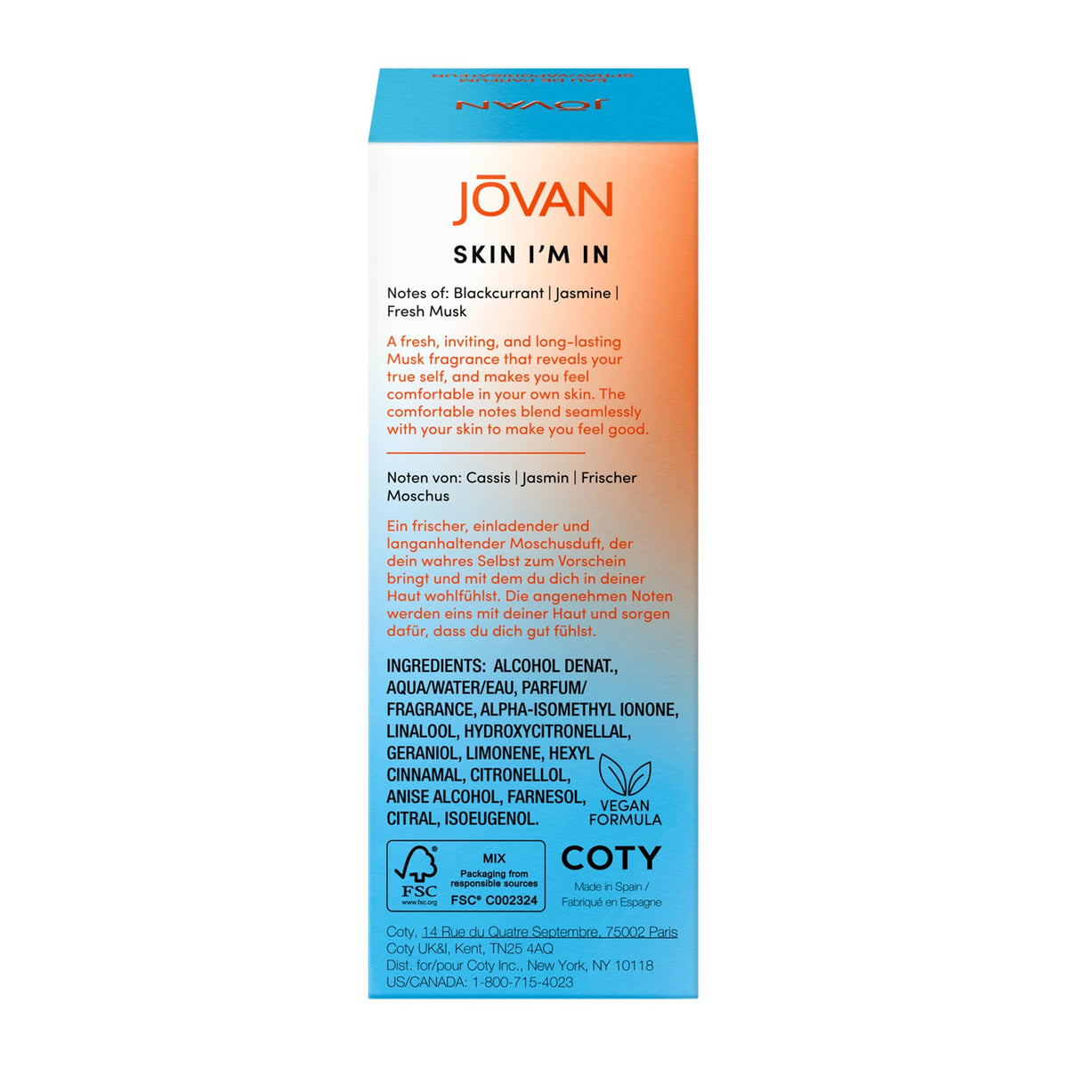 Jovan Skin I'm In Eau de Parfum bottle top view