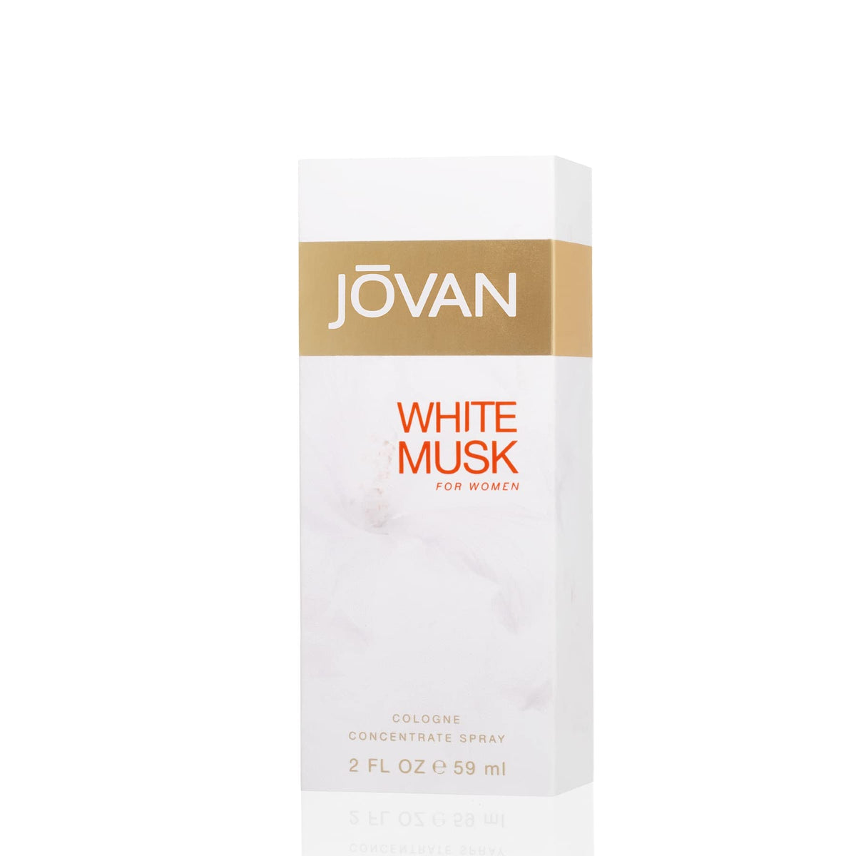 Jovan White Musk Eau de Cologne Spray 2 fl oz with floral background