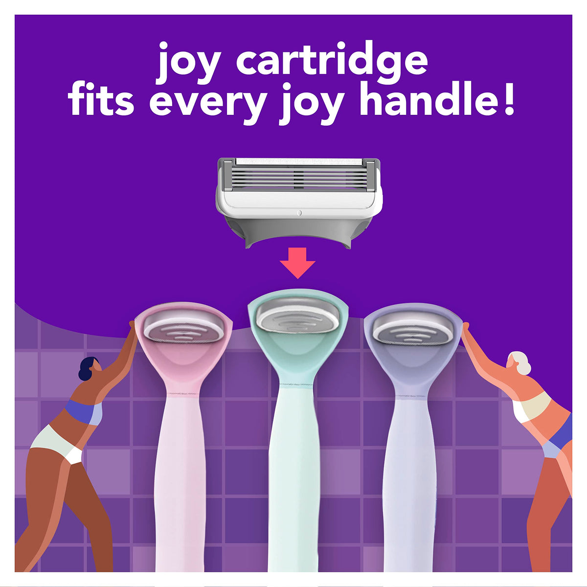 JOY Razor Blade Refills in teal and pink colors