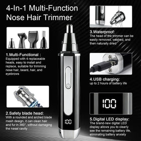 Joy RuDa Nose Hair Trimmer with USB-C charging cable