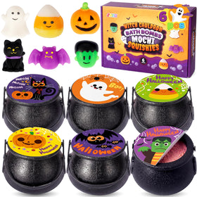 JOYIN Halloween Witch Cauldron Bath Bombs set with six colourful bombs