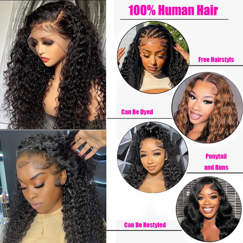 JTMMP 13x6 Deep Wave Lace Front Wig close-up of curls