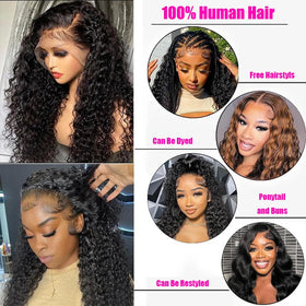 JTMMP 13x6 Deep Wave Lace Front Wig close-up of curls