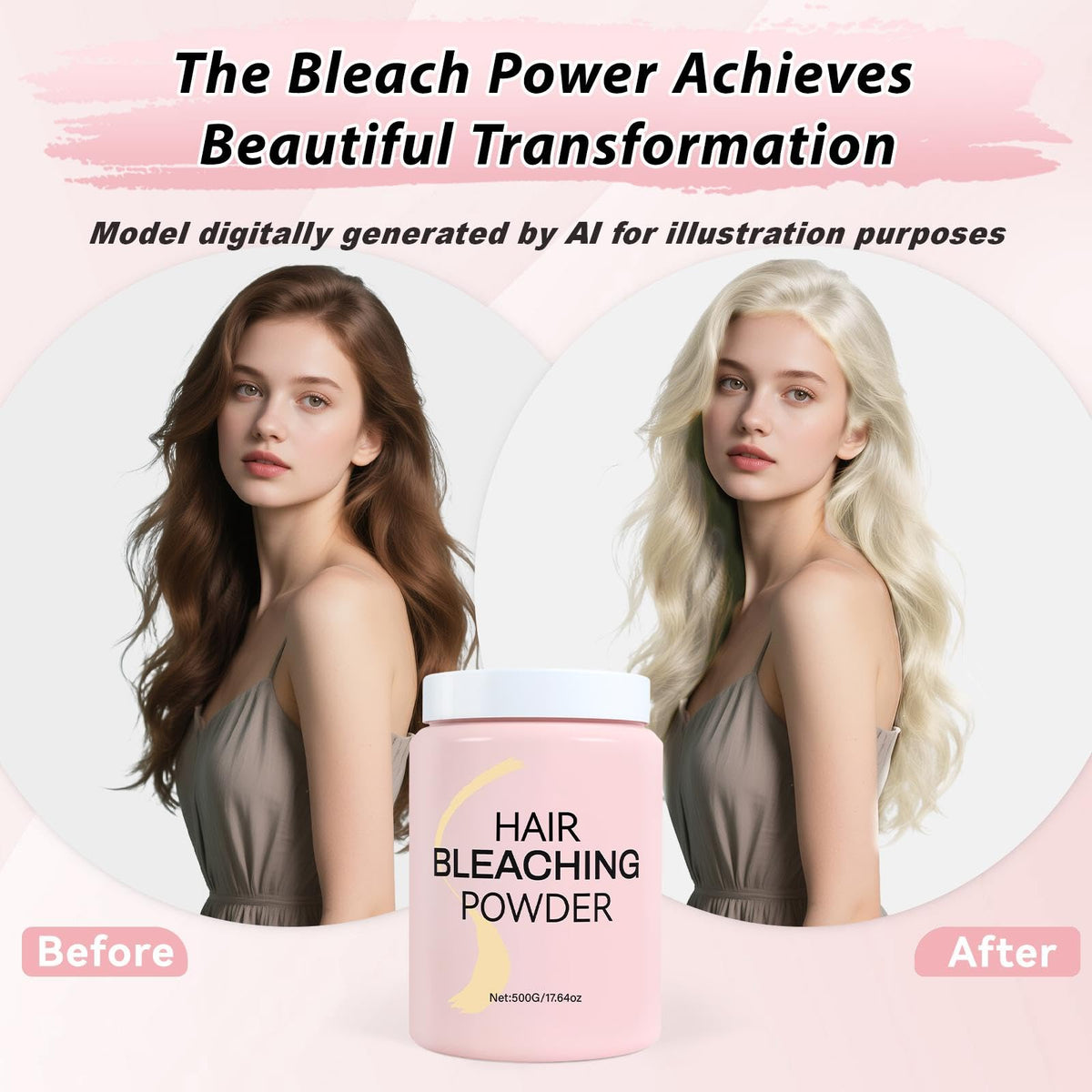 JUANCHI Hair Bleach Powder with tools for DIY hair highlights