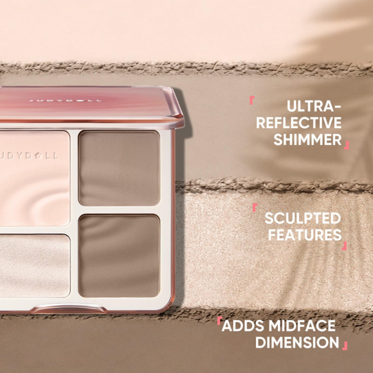 JUDYDOLL Contour Palette swatches on skin