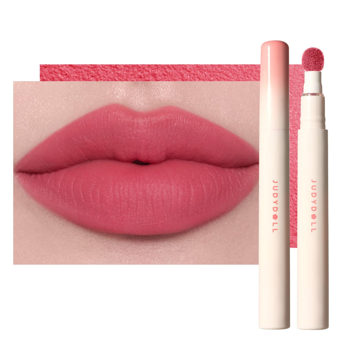 JUDYDOLL Cushion Matte Lip Cream D10 The Idol Pink front view