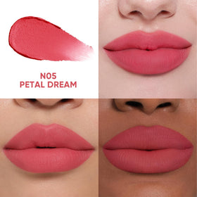 JUDYDOLL Cushion Matte Lip Cream N05 Petal Dream swatch on skin