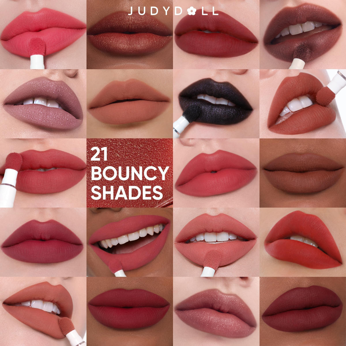 JUDYDOLL Cushion Matte Lip Cream N19 Misty Mauvelous in makeup setting