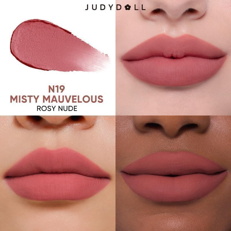 JUDYDOLL Cushion Matte Lip Cream N19 Misty Mauvelous packaging
