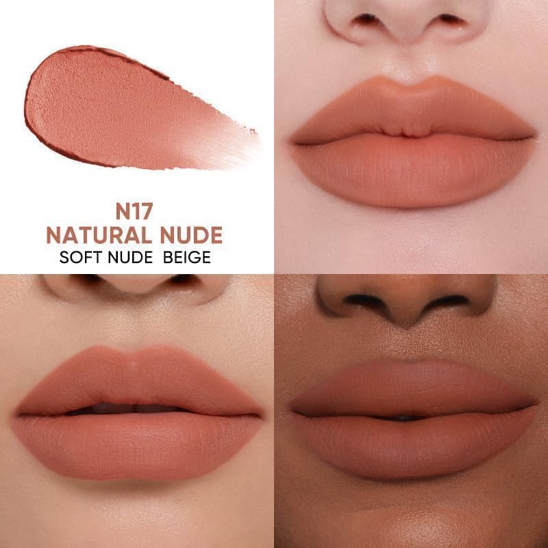 JUDYDOLL Cushion Matte Lip Cream Natural Nude swatch on skin