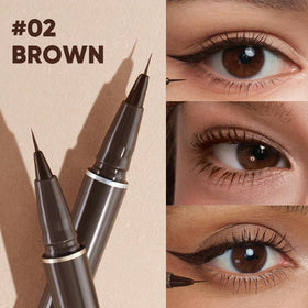 JUDYDOLL Ultra-Fine Liquid Eyeliner Deep Brown brush tip close-up