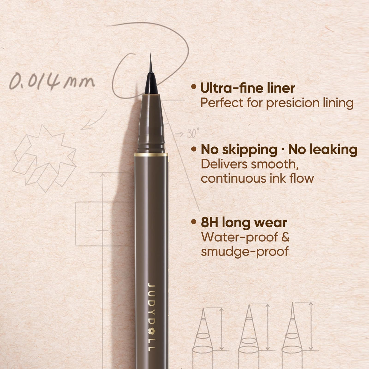 JUDYDOLL Ultra-Fine Liquid Eyeliner Deep Brown packaging