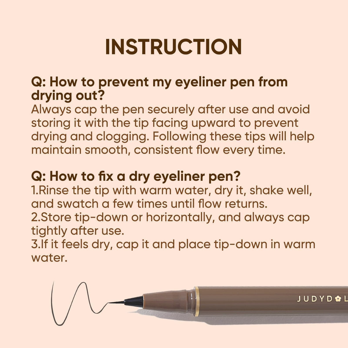 JUDYDOLL Ultra-Fine Liquid Eyeliner Deep Brown side view