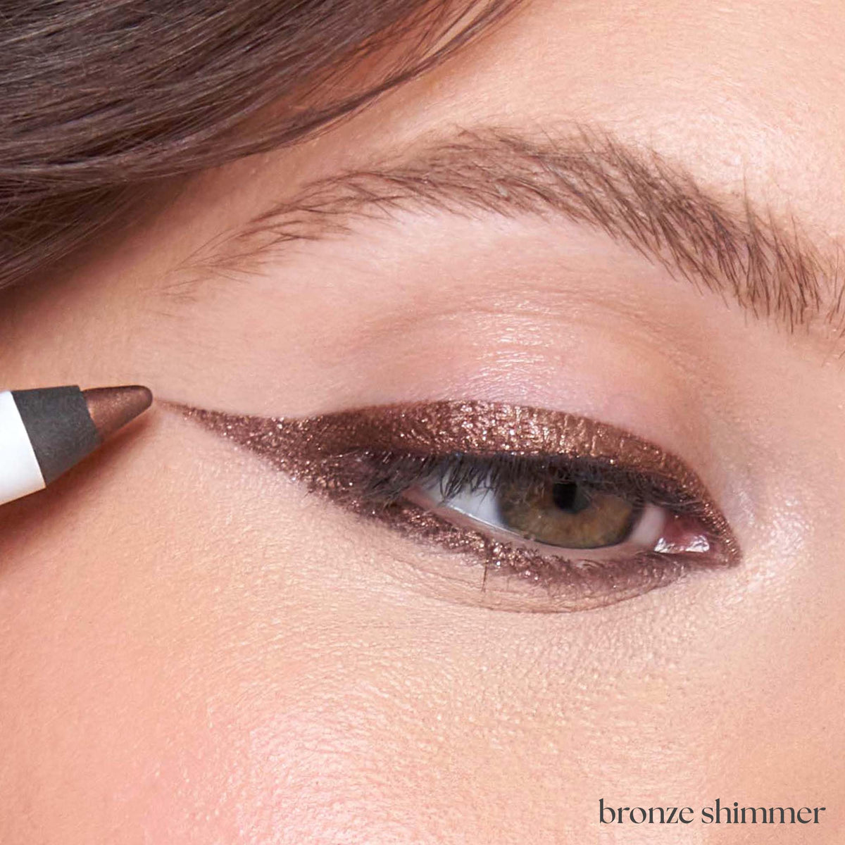 Julep All-Day Eyeliner Bronze Shimmer with makeup brush