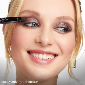 Julep Eyeshadow 101 Smoky Amethyst Shimmer Stick applied on eyelid