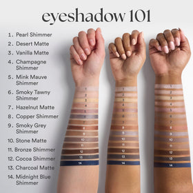 Julep Eyeshadow Stick in Bronze Shimmer on a makeup vanity