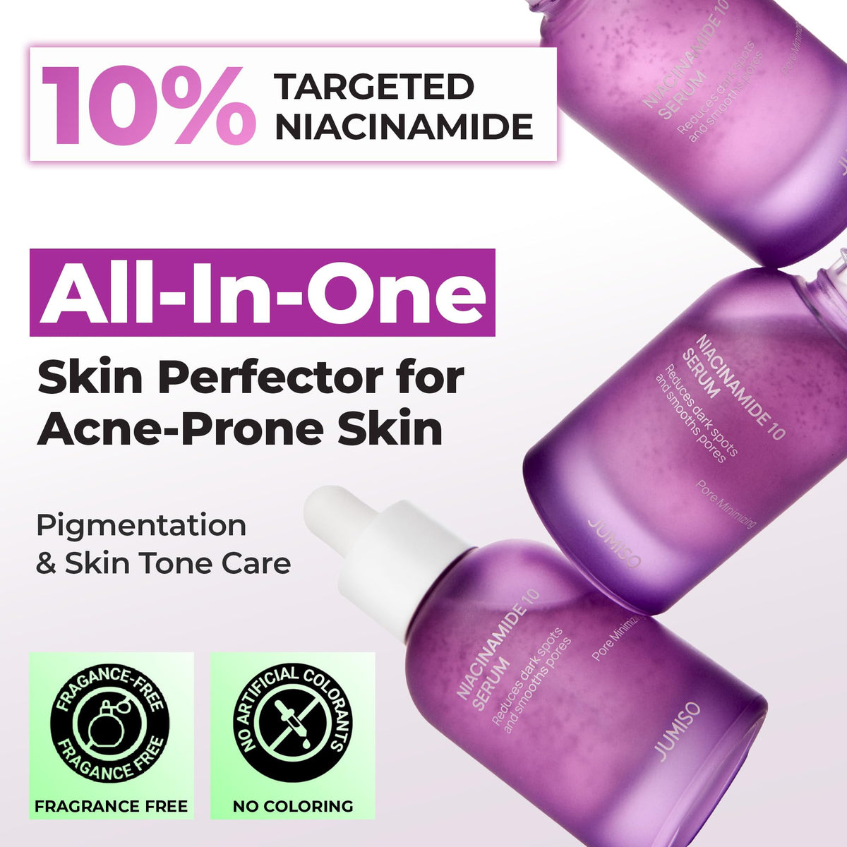JUMISO 10% Niacinamide Dark Spot Serum dropper close-up
