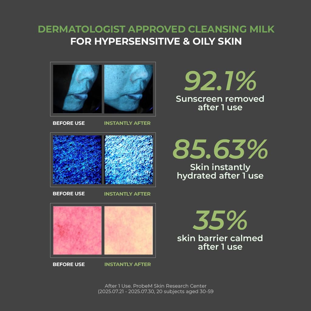 JUMISO Ceramide Cleansing Milk in use with cotton pad