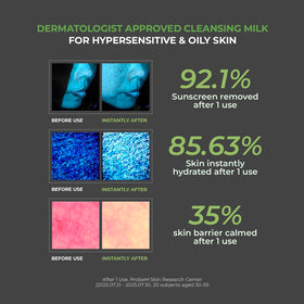 JUMISO Ceramide Cleansing Milk in use with cotton pad