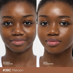 JUNG SAEM MOOL Skin Nuder Cushion Foundation 38C Maroon open with puff