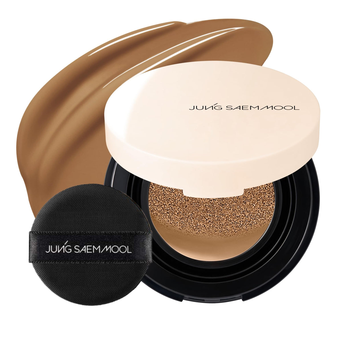 JUNG SAEM MOOL Skin Nuder Cushion front view in 34W Hazelnut
