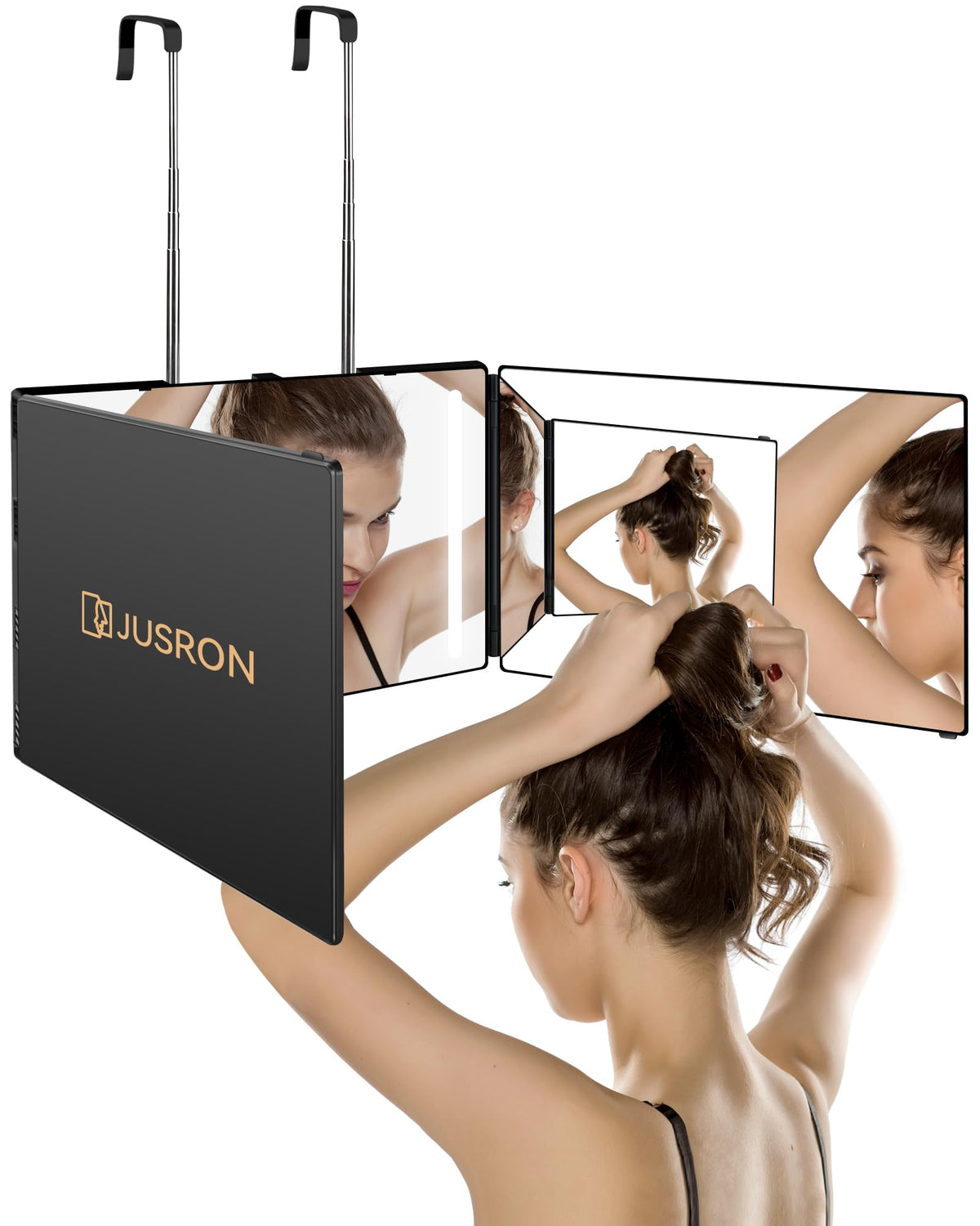 JUSRON 360° self hair cutting mirror front view